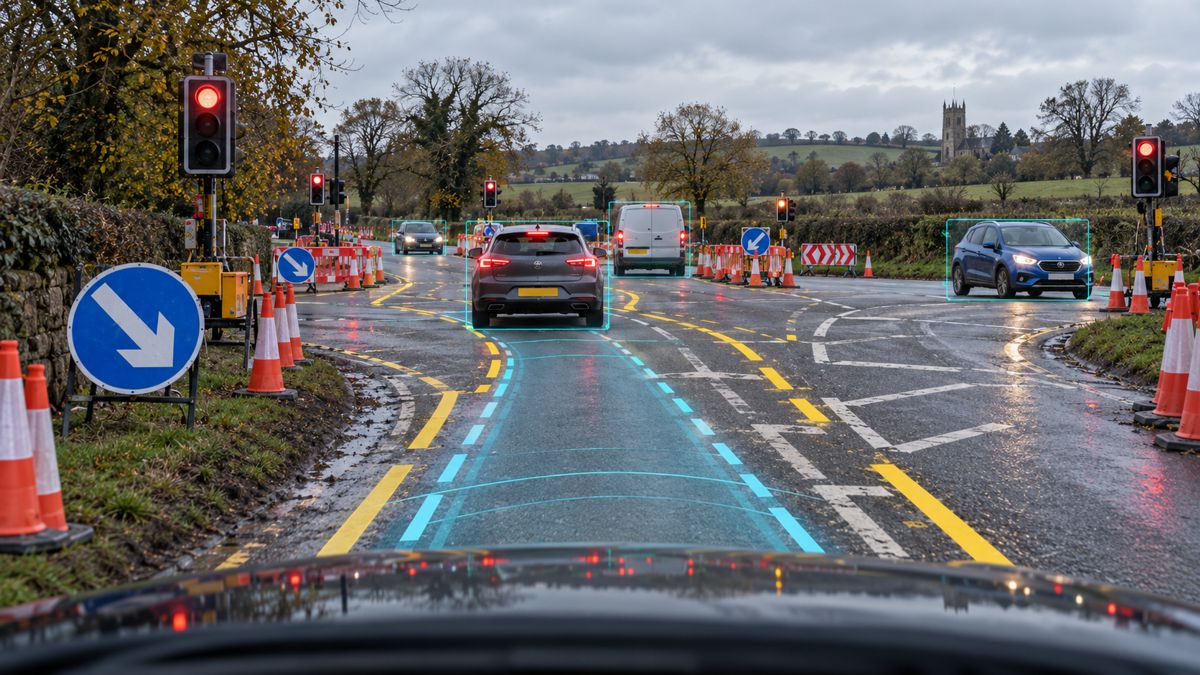 Rural Roadworks Junction ADAS View