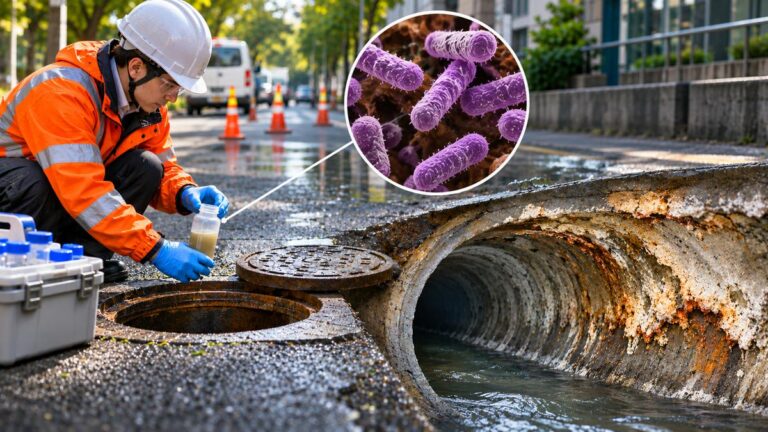 Sewer Inspection with Bacteria Inset