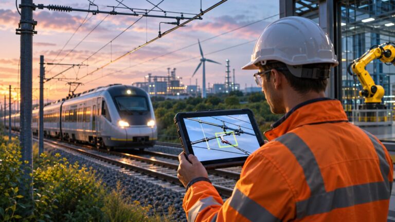 Smart Rail Inspection at Sunset