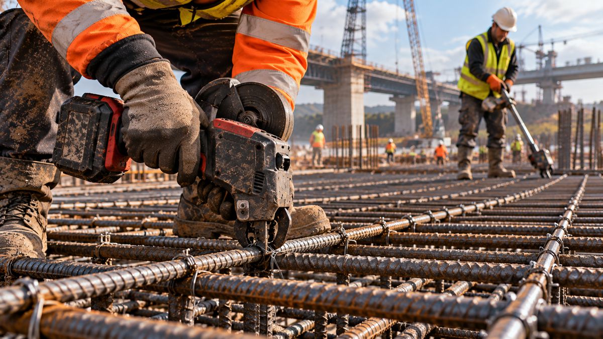 Rebar Tying on a bridge project